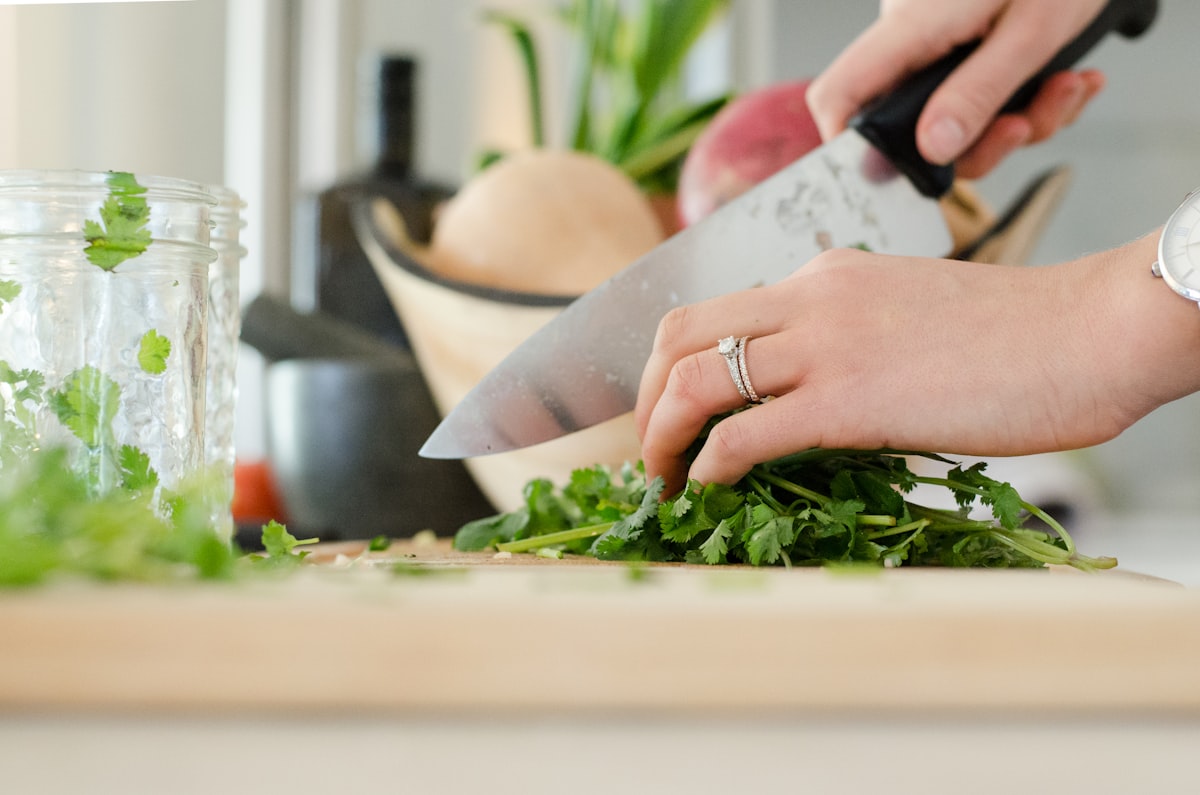 Fresh vegetables and cooking preparation